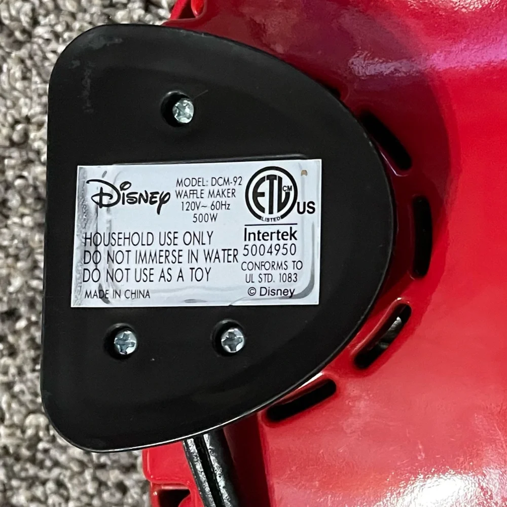 Disney Mickey Mouse Mini‎ waffle maker Red/Black like new clean condition